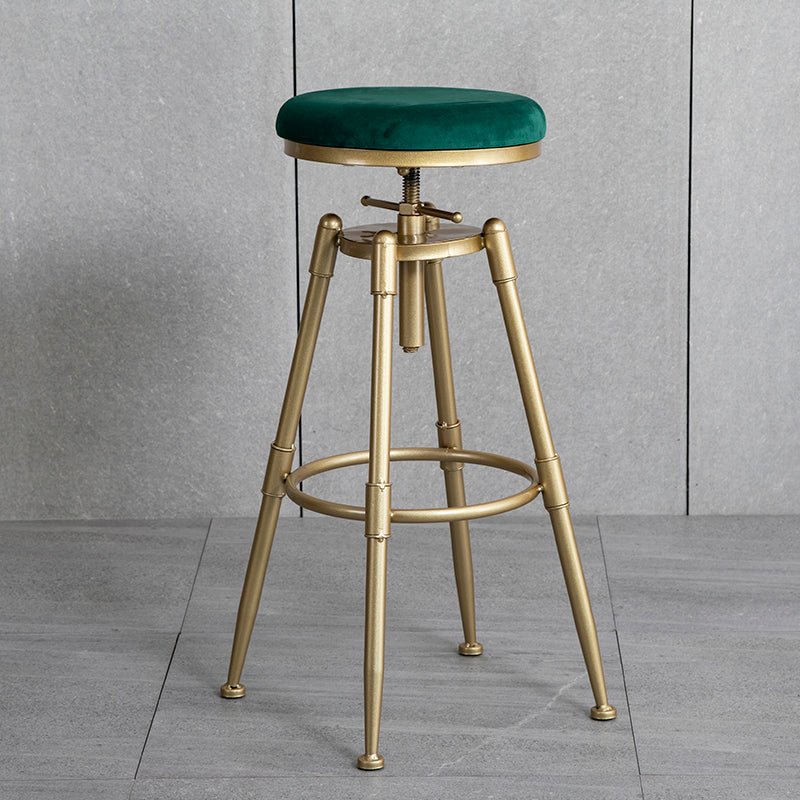 Glam Style Upholstered Bar Stools for Home Armless Stools with Metal Base