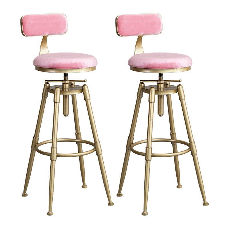 Glam Style Upholstered Bar Stools for Home Armless Stools with Metal Base