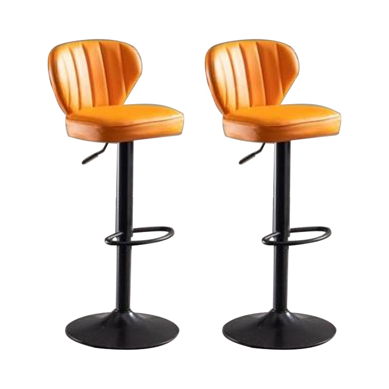 Industrial Design Armless Low Back Counter Stools for Home Leather Stools