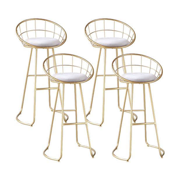 Contemporary Round Bar and Counter Stool Metal Stool with Sled Base