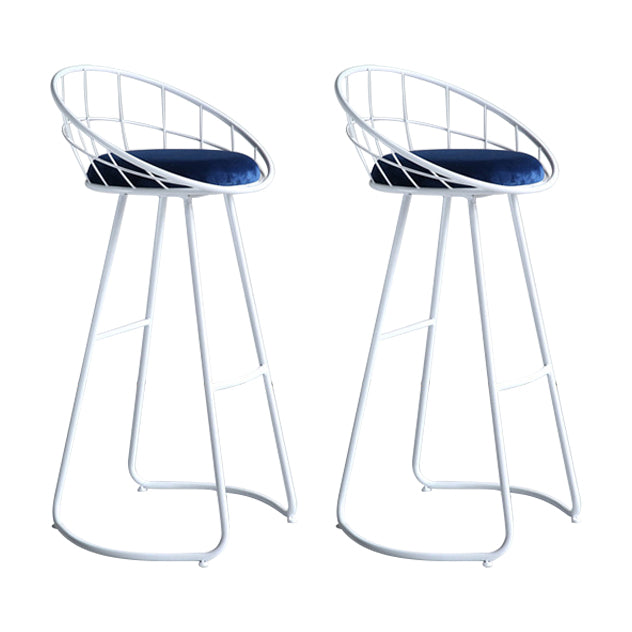 Contemporary Round Bar and Counter Stool Metal Stool with Sled Base