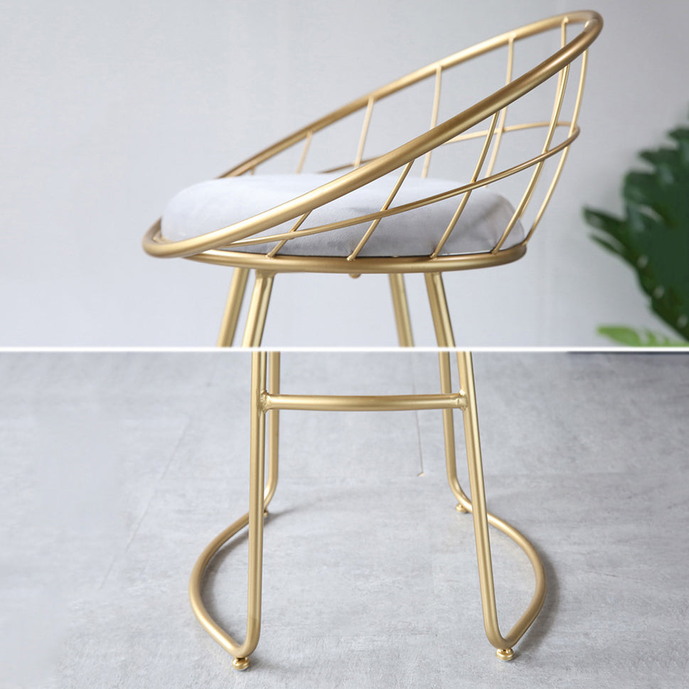 Contemporary Round Bar and Counter Stool Metal Stool with Sled Base