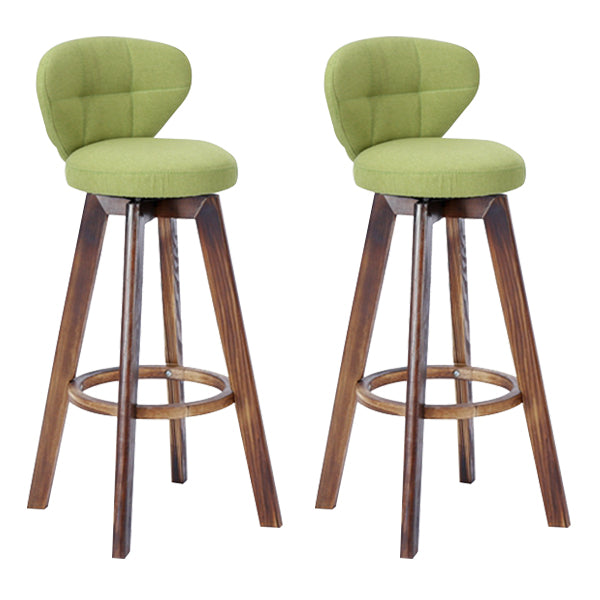 Contemporary Solid Wood Barstool Indoor Bar Stool with Footrest and Cushion
