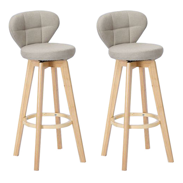 Contemporary Solid Wood Barstool Indoor Bar Stool with Footrest and Cushion