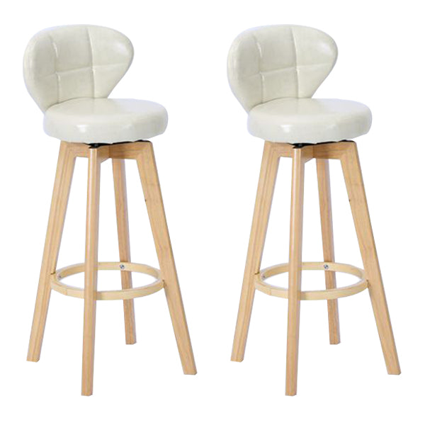 Contemporary Solid Wood Barstool Indoor Bar Stool with Footrest and Cushion