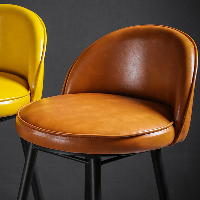 Scandinavian Style Bar-stool with Round Seat Counter Stool for Kitchen Bar