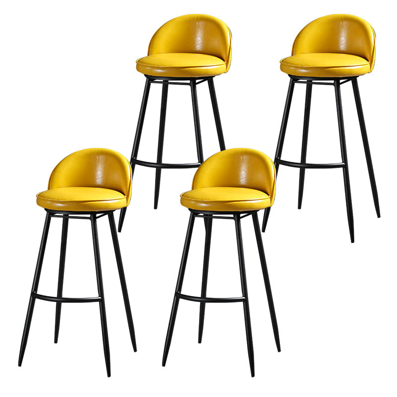 Scandinavian Style Bar-stool with Round Seat Counter Stool for Kitchen Bar