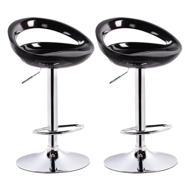 Modern Adjustable Backrest Counter Stool Steel Business Hall Bar Stool with Plastic Seat