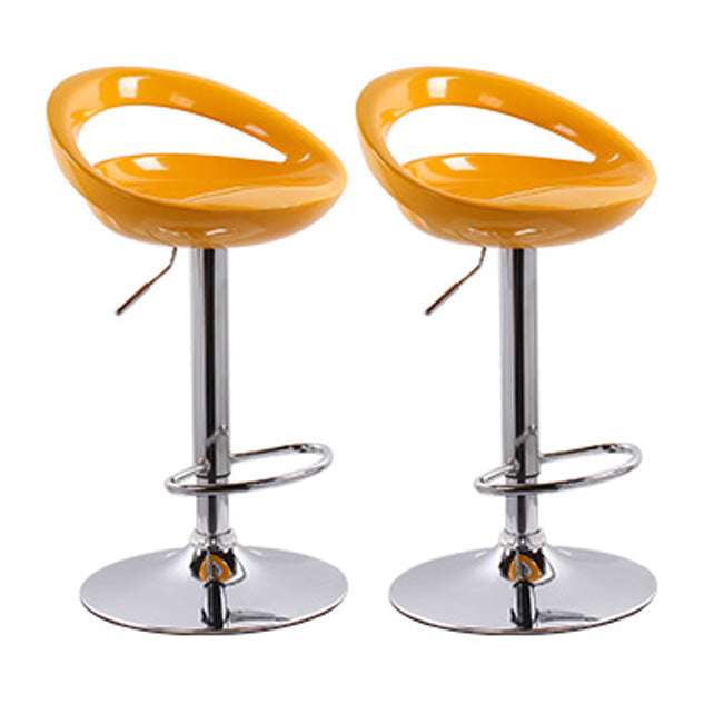 Modern Adjustable Backrest Counter Stool Steel Business Hall Bar Stool with Plastic Seat