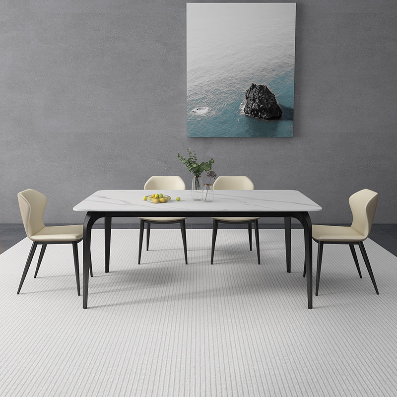 Rectangle Shape Industrial Dining Table Fixed Table with Sintered Stone