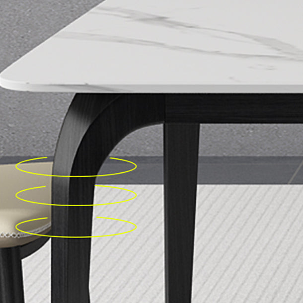 Rectangle Shape Industrial Dining Table Fixed Table with Sintered Stone