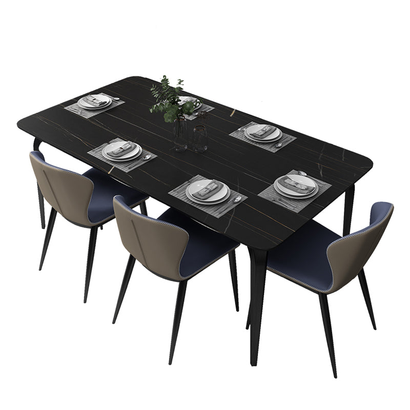 Rectangle Shape Industrial Dining Table Fixed Table with Sintered Stone
