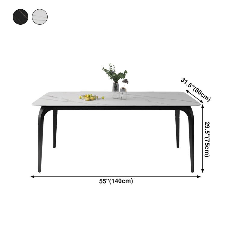 Rectangle Shape Industrial Dining Table Fixed Table with Sintered Stone