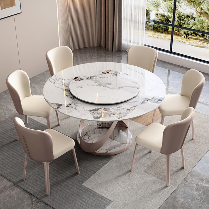 Modern Sintered Stone Dining Table Pedestal Casual Dining Table