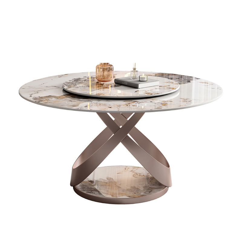 Modern Sintered Stone Dining Table Pedestal Casual Dining Table