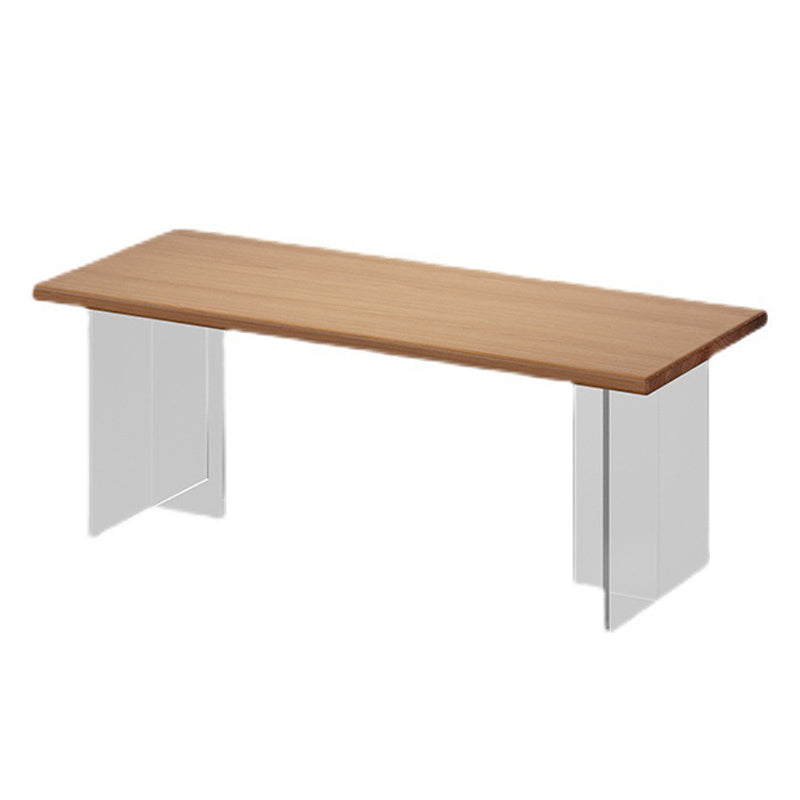 Solid Wood and Acrylic Dinette Table Modern Rectangle Dinner Table Kitchen Home