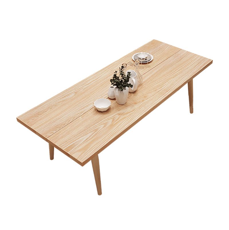 Modern Solid Wood Dining Room Collection Rectangle Tripod Dining Table in Natural