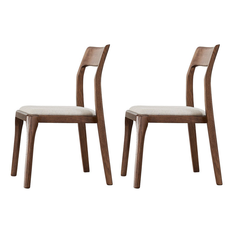Industrial Design Open Back Dining Side Chair for Home Wood Legs Armless Side Chairs