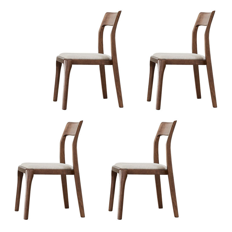 Industrial Design Open Back Dining Side Chair for Home Wood Legs Armless Side Chairs