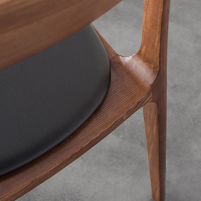 Industrial Design Open Back Dining Side Chair for Home Wood Legs Armless Side Chairs