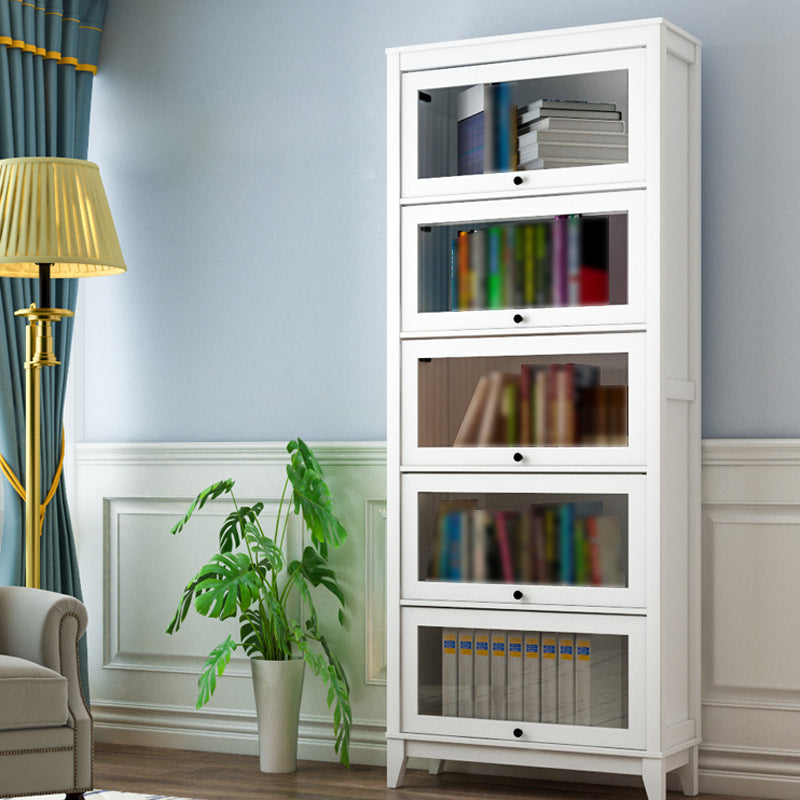 Manufactured Wood Standard Bookcase Vertical Bookcase with Glass Doors