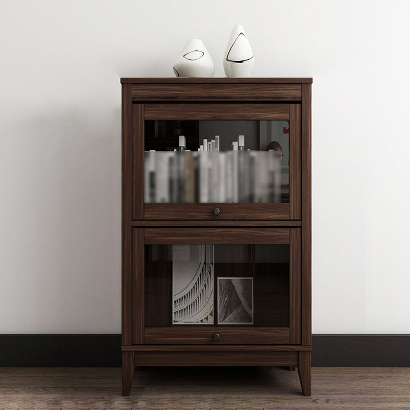 Manufactured Wood Standard Bookcase Vertical Bookcase with Glass Doors