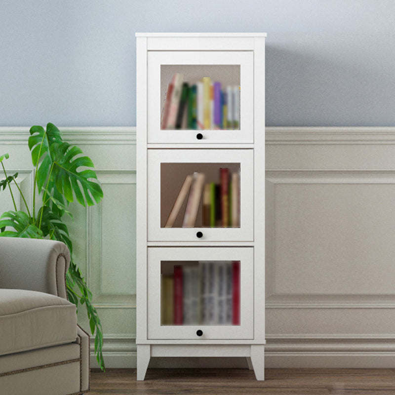 Manufactured Wood Standard Bookcase Vertical Bookcase with Glass Doors