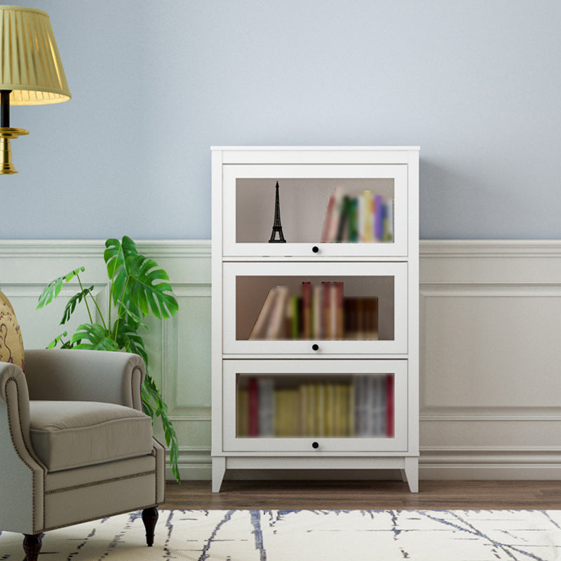 Manufactured Wood Standard Bookcase Vertical Bookcase with Glass Doors