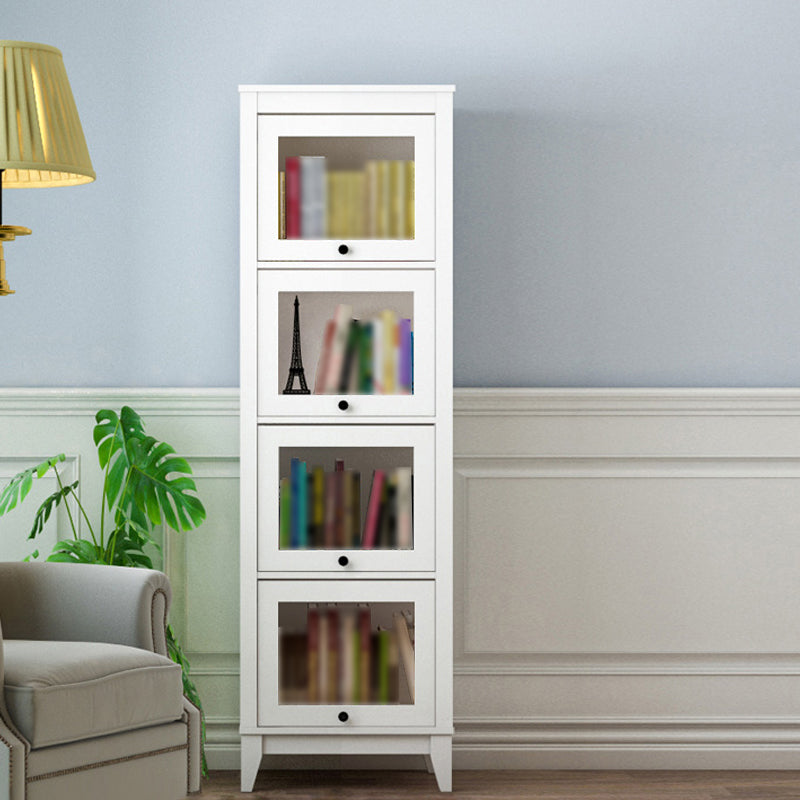 Manufactured Wood Standard Bookcase Vertical Bookcase with Glass Doors