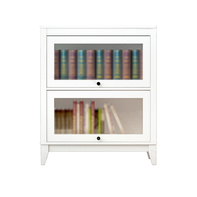 Manufactured Wood Standard Bookcase Vertical Bookcase with Glass Doors
