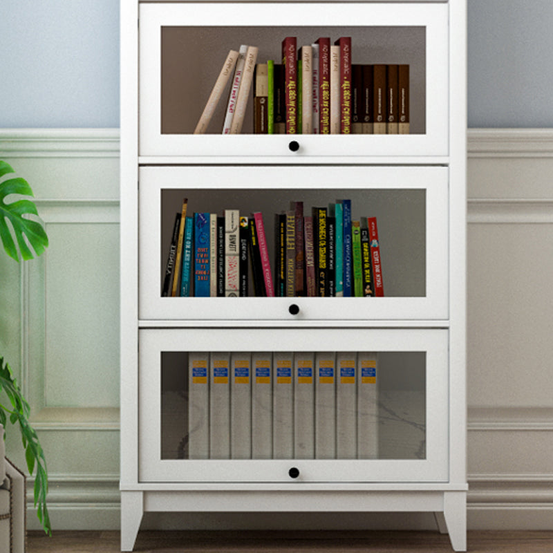 Manufactured Wood Standard Bookcase Vertical Bookcase with Glass Doors