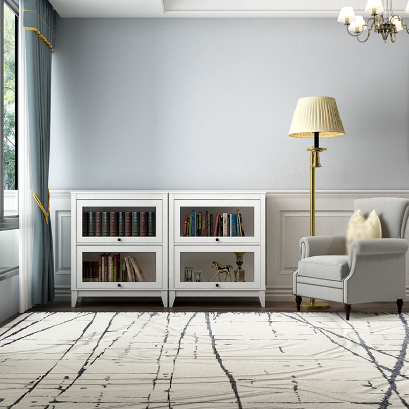 Manufactured Wood Standard Bookcase Vertical Bookcase with Glass Doors