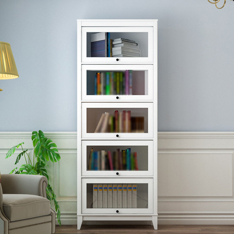 Manufactured Wood Standard Bookcase Vertical Bookcase with Glass Doors
