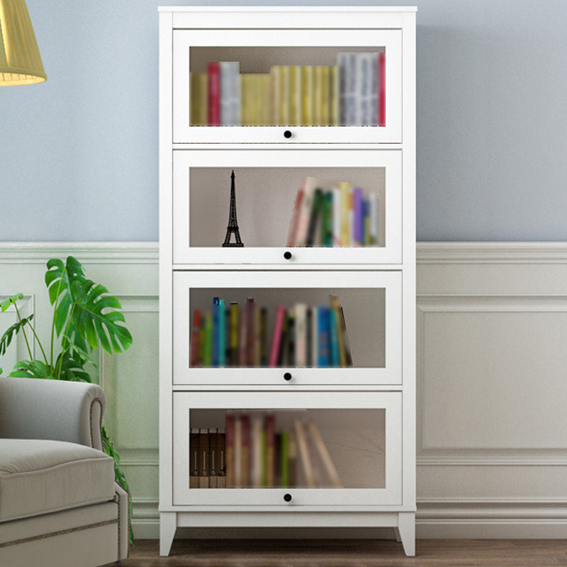 Manufactured Wood Standard Bookcase Vertical Bookcase with Glass Doors