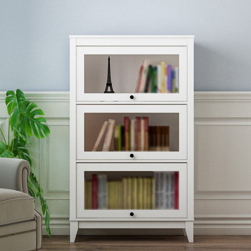 Manufactured Wood Standard Bookcase Vertical Bookcase with Glass Doors