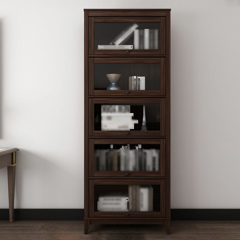 Manufactured Wood Standard Bookcase Vertical Bookcase with Glass Doors