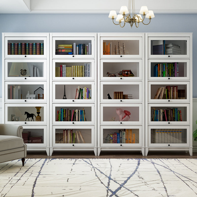 Manufactured Wood Standard Bookcase Vertical Bookcase with Glass Doors