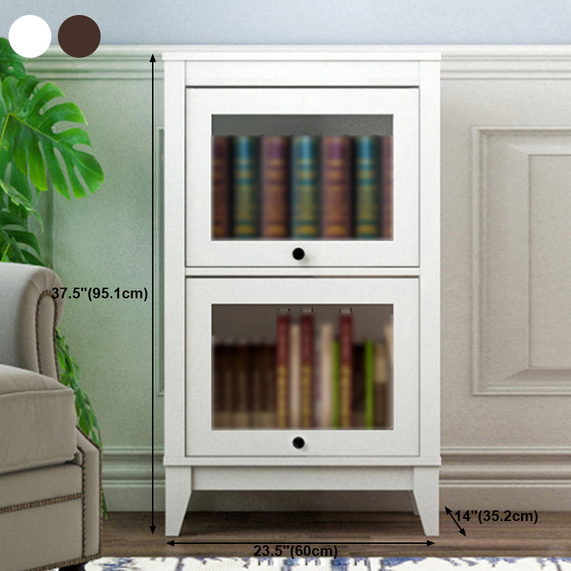 Manufactured Wood Standard Bookcase Vertical Bookcase with Glass Doors
