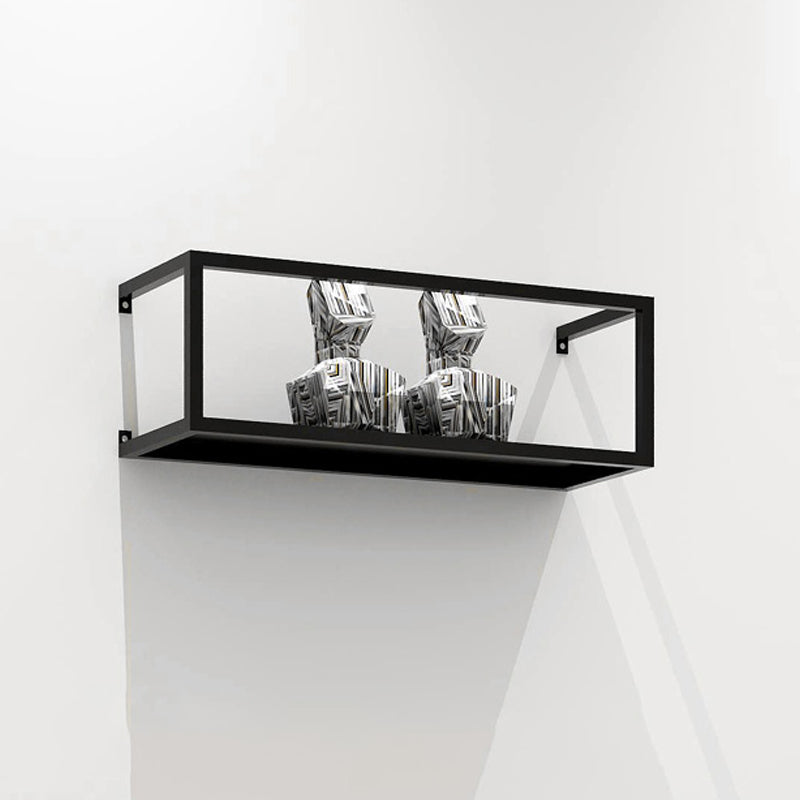 Black Industrial Wall Mounted Bookshelf Iron Bookshelf for Living Room