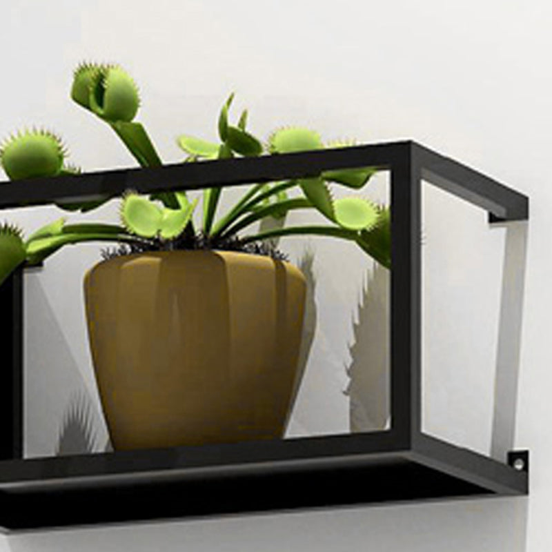 Black Industrial Wall Mounted Bookshelf Iron Bookshelf for Living Room