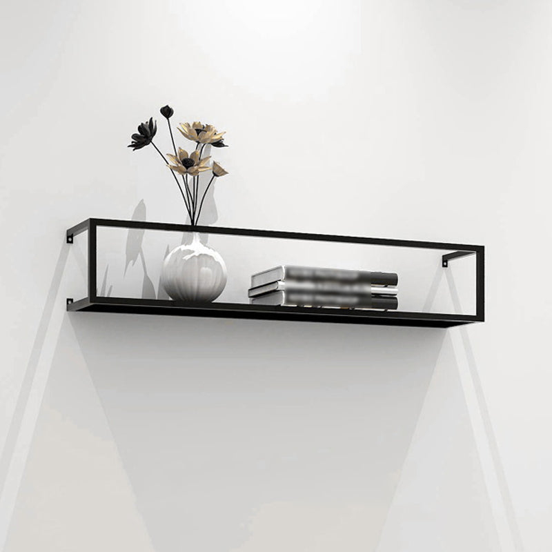 Black Industrial Wall Mounted Bookshelf Iron Bookshelf for Living Room