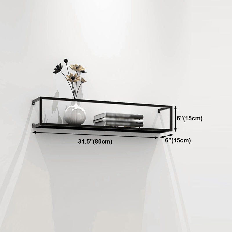 Black Industrial Wall Mounted Bookshelf Iron Bookshelf for Living Room