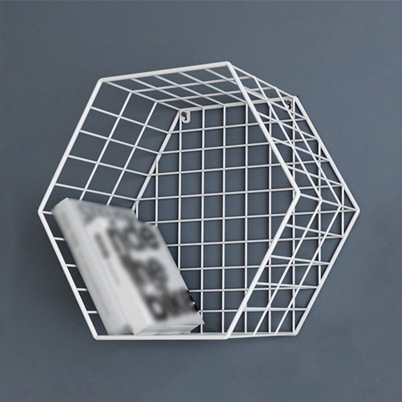 Modern Floating Bookcase Metal Closed Back Wall Mounted Bookshelf