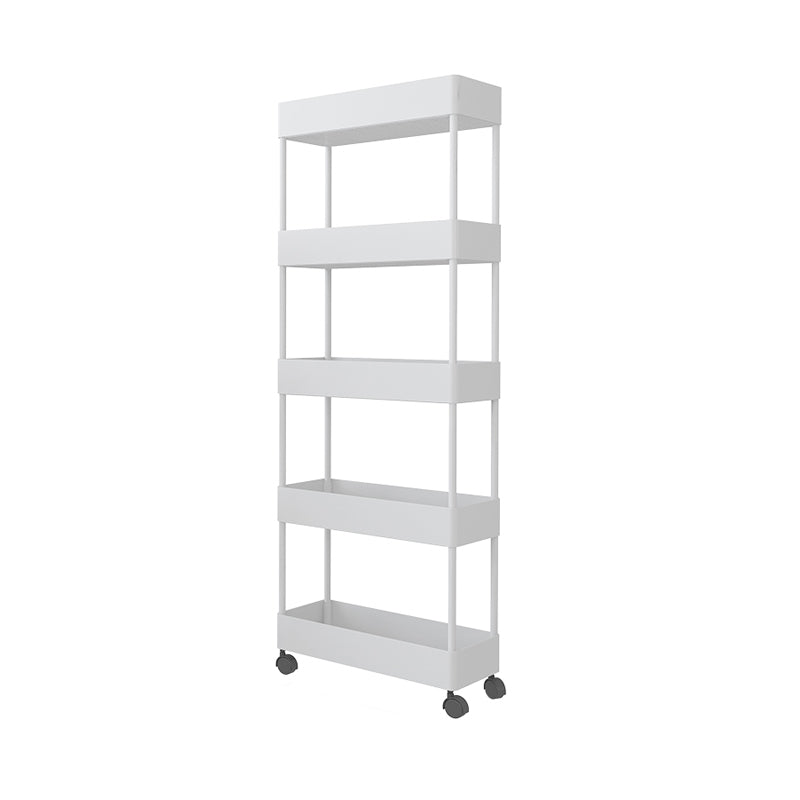 Modern Style Bookshelf Open Shelf Bookcase with Caster Wheels
