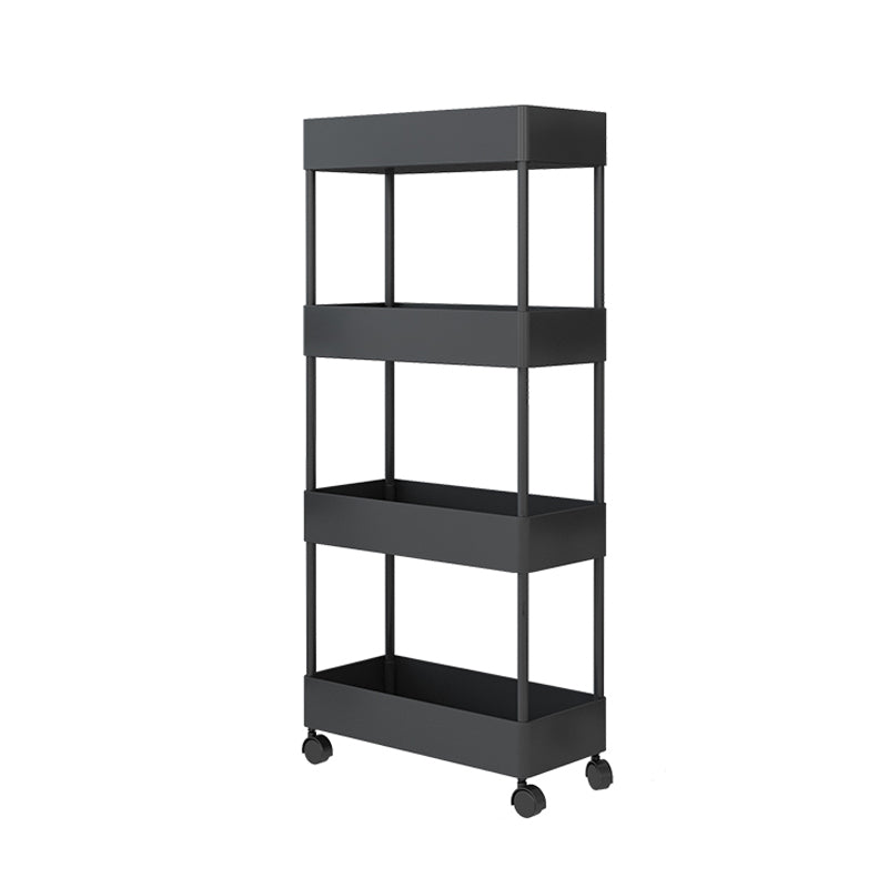 Modern Style Bookshelf Open Shelf Bookcase with Caster Wheels