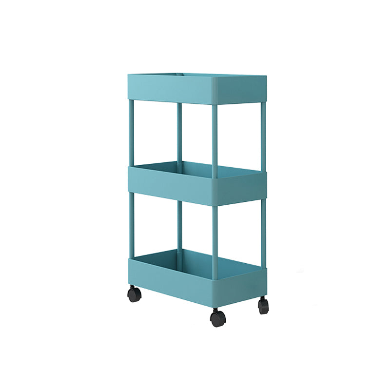 Modern Style Bookshelf Open Shelf Bookcase with Caster Wheels