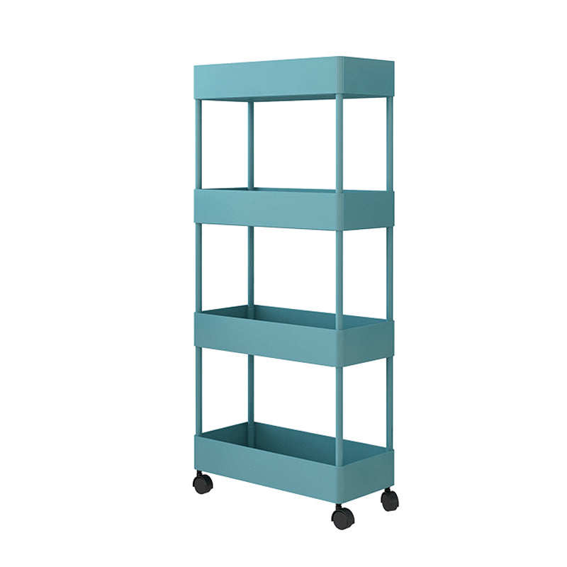 Modern Style Bookshelf Open Shelf Bookcase with Caster Wheels