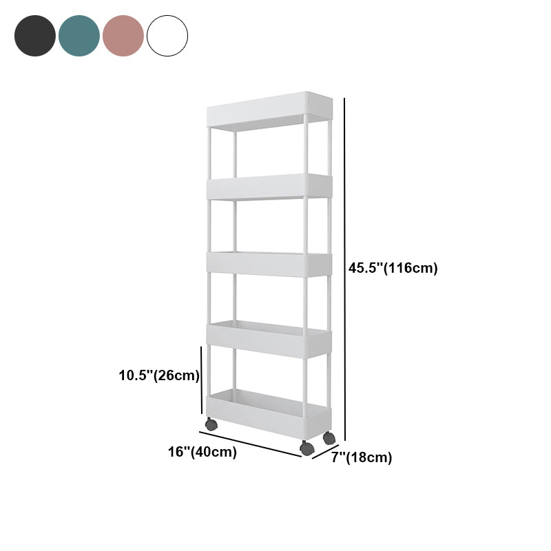 Modern Style Bookshelf Open Shelf Bookcase with Caster Wheels