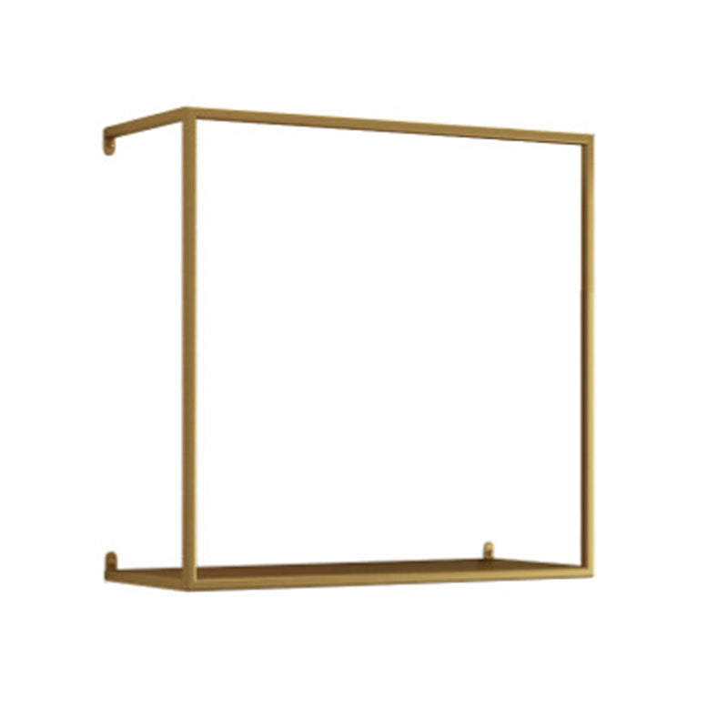 Iron Closed Back Bookshelf Gold and Black Industrial Wall Unit Bookshelf