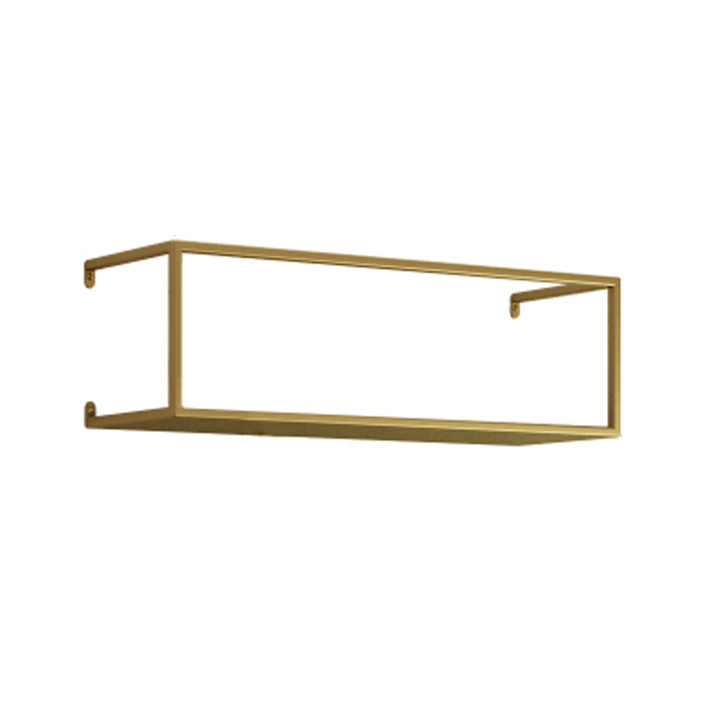 Iron Closed Back Bookshelf Gold and Black Industrial Wall Unit Bookshelf